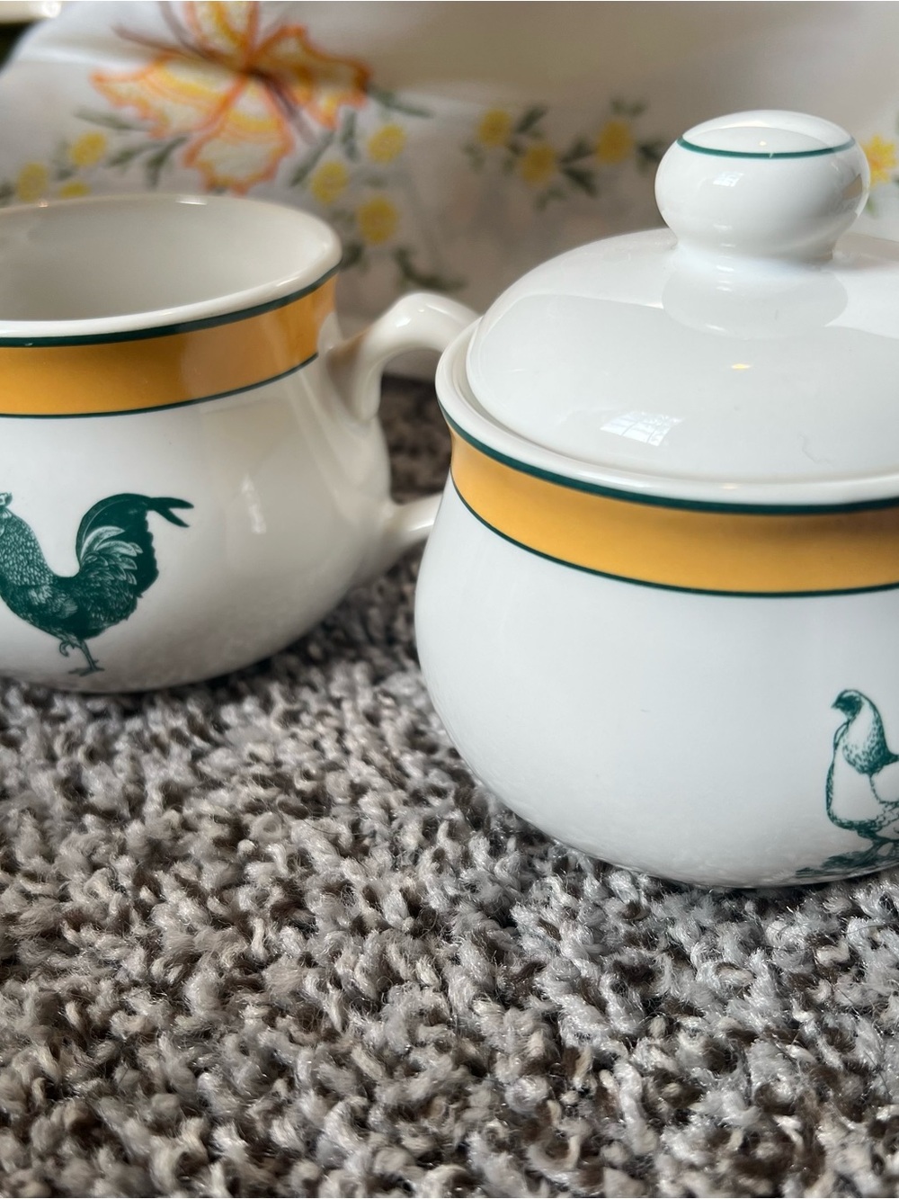 Green and Yellow Farmhouse Rooster Coffee Bar Set ☕🐓 - Picture 2 of 11